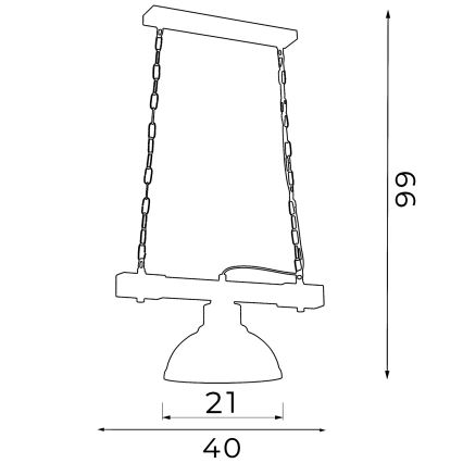 Lampadario a sospensione con catena HAKON 1xE27/60W/230V chiaro