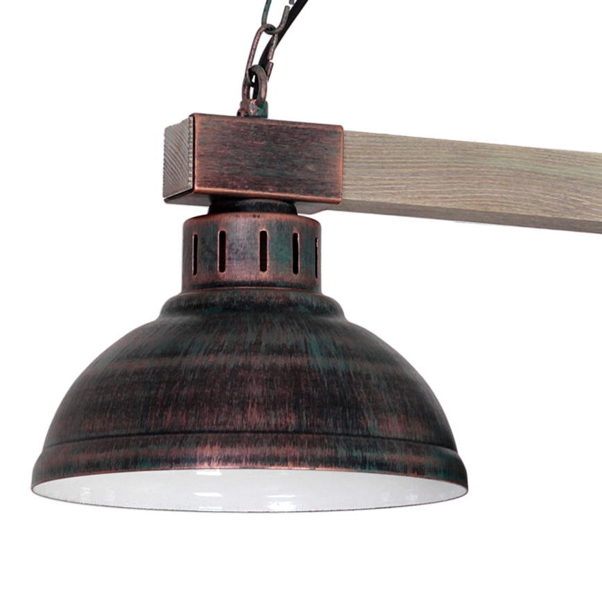 Lampadario a sospensione con catena HAKON 3xE27/60W/230V patina