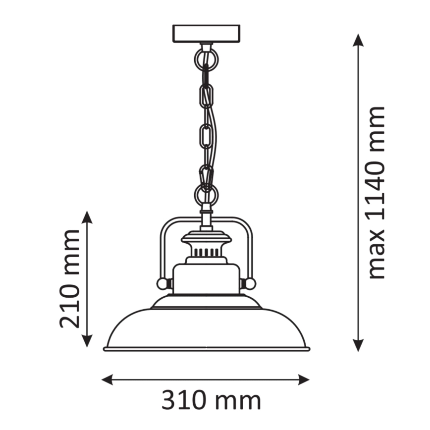 Lampadario a sospensione con catena ICELAND 1xE27/20W/230V