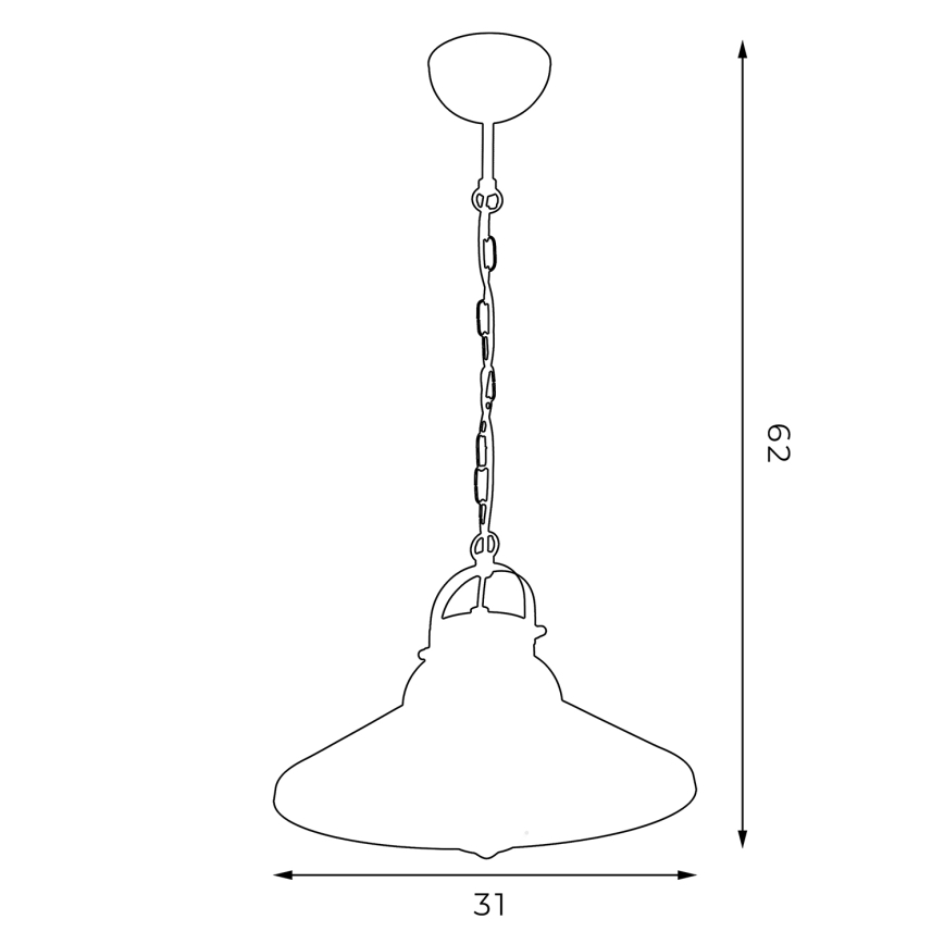 Lampadario a sospensione con catena IRON 1xE27/60W/230V
