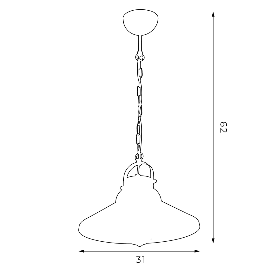 Lampadario a sospensione con catena IRON 1xE27/60W/230V