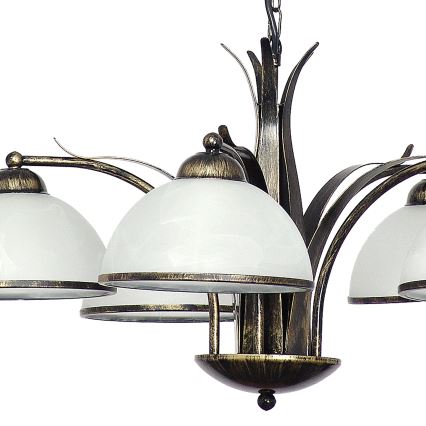 Lampadario a sospensione con catena KORFU 5xE27/60W/230V
