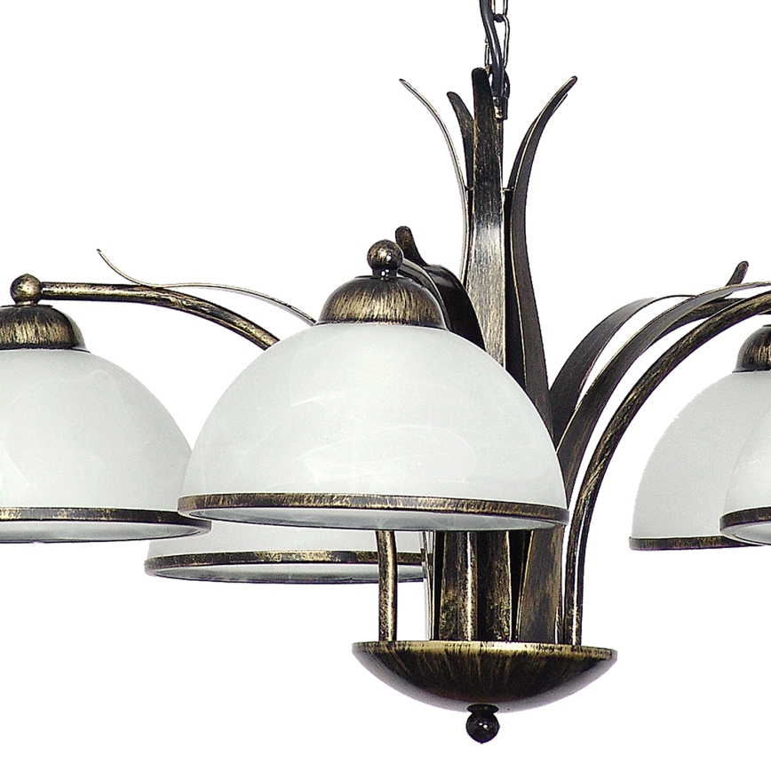 Lampadario a sospensione con catena KORFU 5xE27/60W/230V