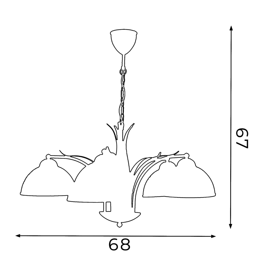 Lampadario a sospensione con catena KORFU 5xE27/60W/230V