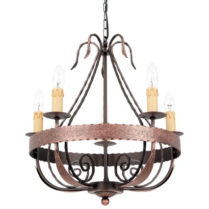 Lampadario a sospensione con catena LOARA 5xE14/60W/230V