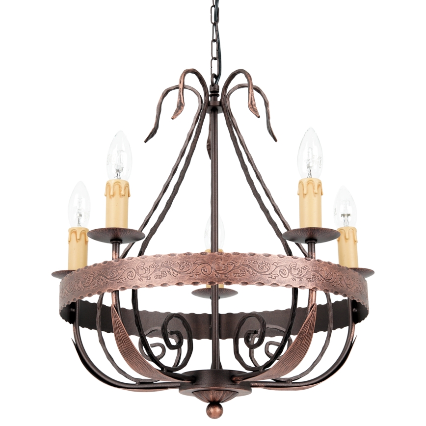 Lampadario a sospensione con catena LOARA 5xE14/60W/230V