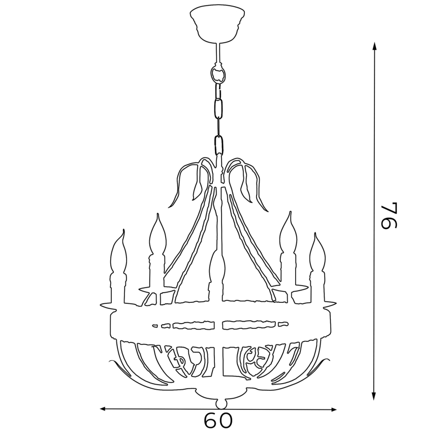 Lampadario a sospensione con catena LOARA 5xE14/60W/230V
