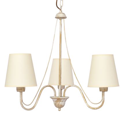 Lampadario a sospensione con catena MALBO 3xE27/15W/230V beige