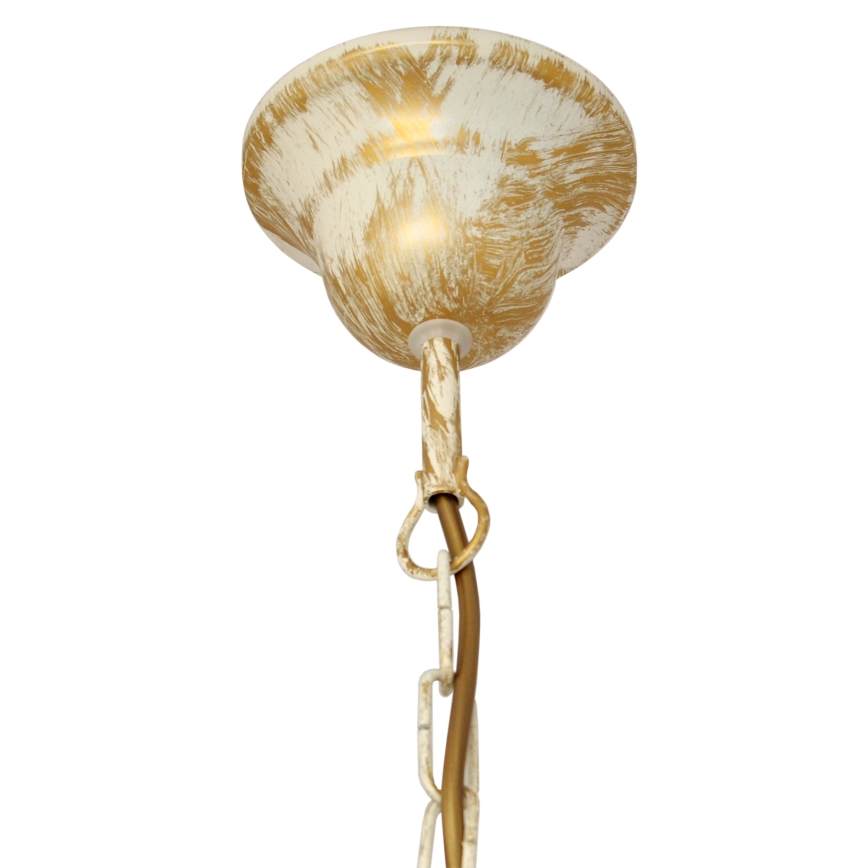 Lampadario a sospensione con catena MALBO 3xE27/15W/230V beige