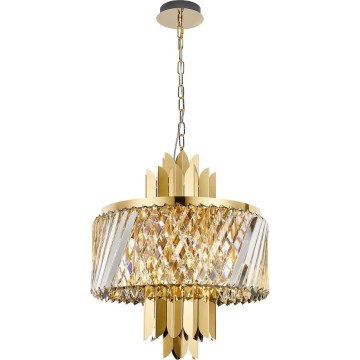 Lampadario a sospensione con catena MARGOT 6xE14/40W/230V diametro 43 cm oro