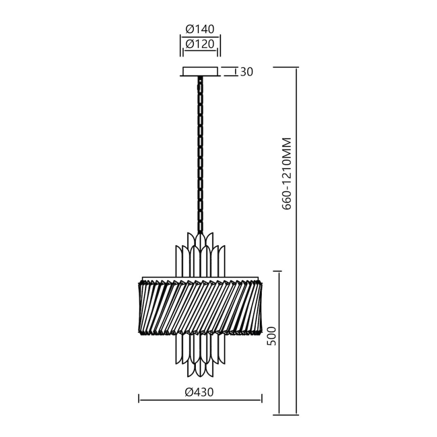 Lampadario a sospensione con catena MARGOT 6xE14/40W/230V diametro 43 cm oro