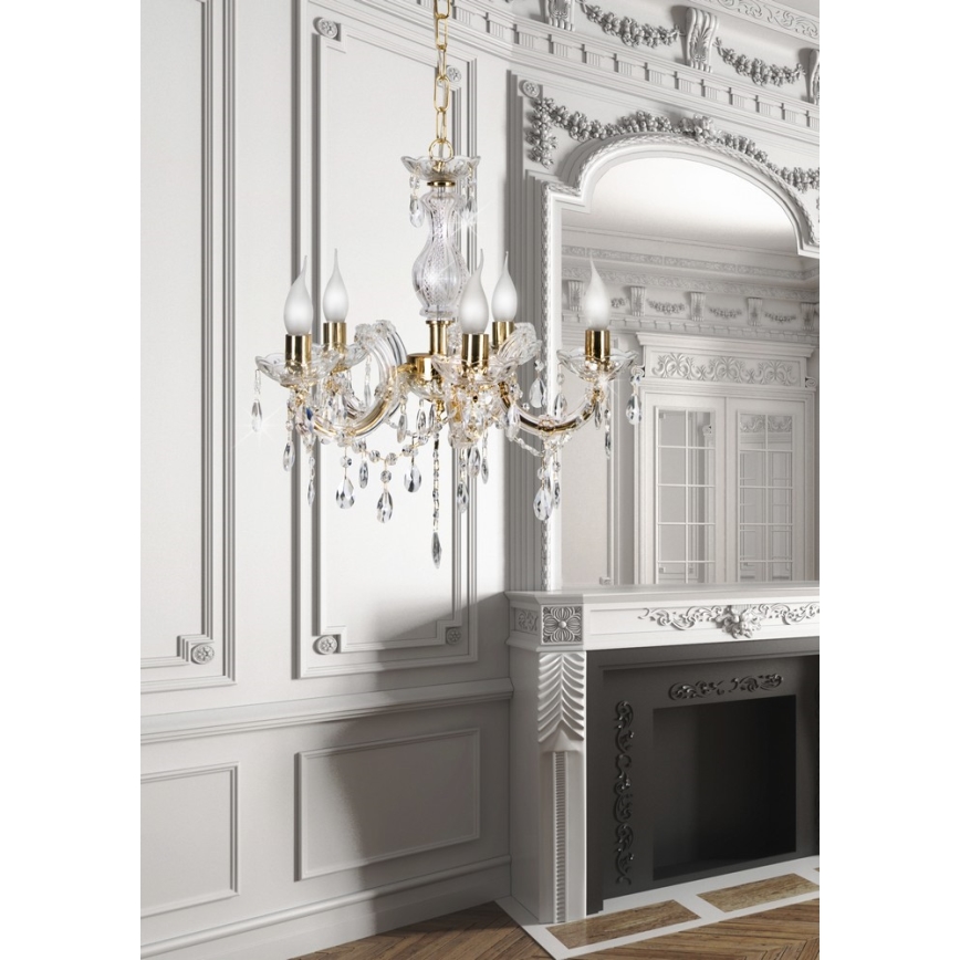 Lampadario a sospensione con catena MARIA TERESA 5xE14/40W/230V