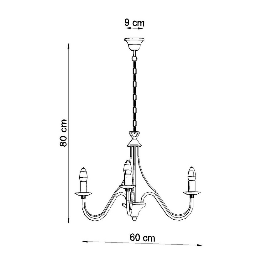 Lampadario a sospensione con catena MINERWA 3 3xE14/40W/230V bianco