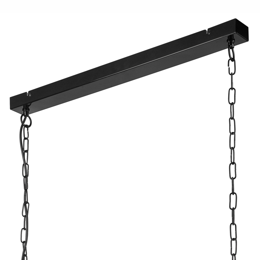 Lampadario a sospensione con catena MORGAN 3xE27/60W/230V nero/cromo