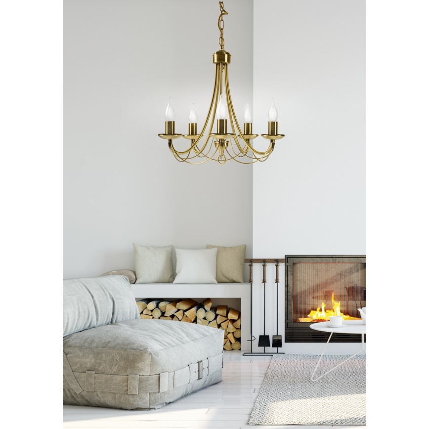 Lampadario a sospensione con catena MUZA 5xE14/40W/230V