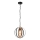 Lampadario a sospensione con catena ONDA 1xE27/15W/230V nero/quercia