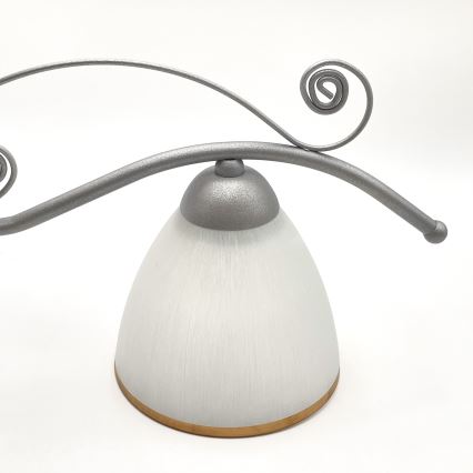 Lampadario a sospensione con catena RETRO 2xE27/60W/230V argento
