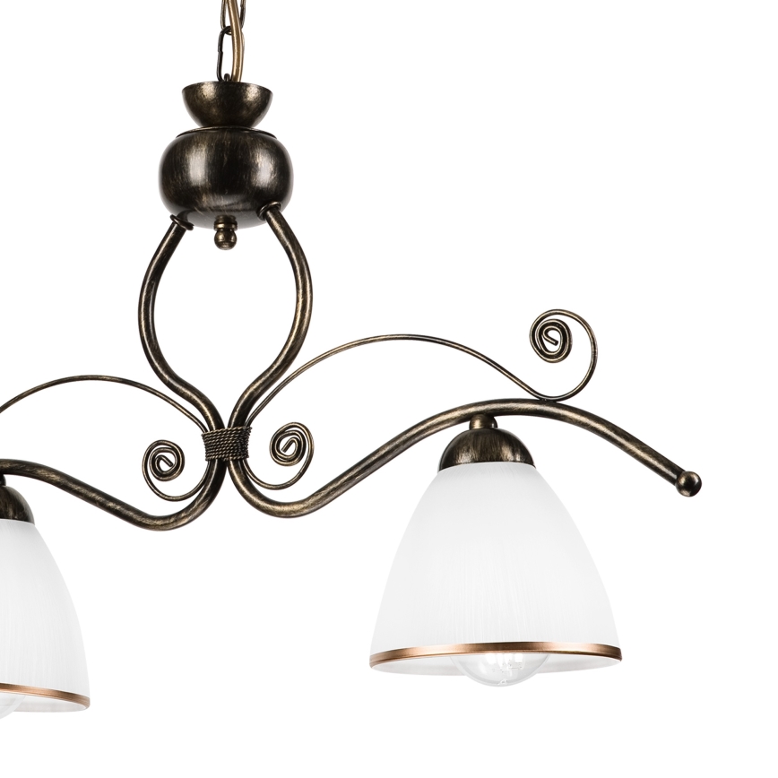 Lampadario a sospensione con catena RETRO 2xE27/60W/230V bronzo/patina
