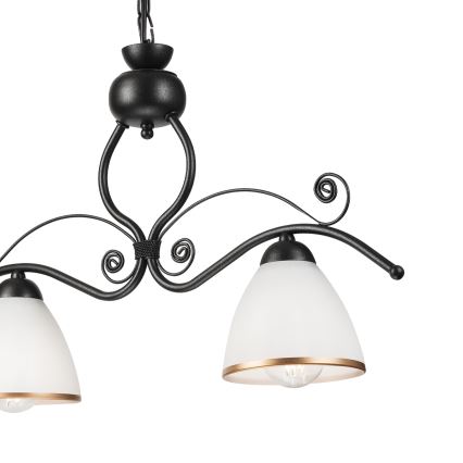 Lampadario a sospensione con catena RETRO 2xE27/60W/230V nero