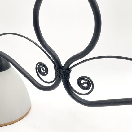 Lampadario a sospensione con catena RETRO 2xE27/60W/230V nero