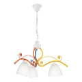 Lampadario a sospensione con catena RETRO 3xE27/60W/230V bianco/colorato
