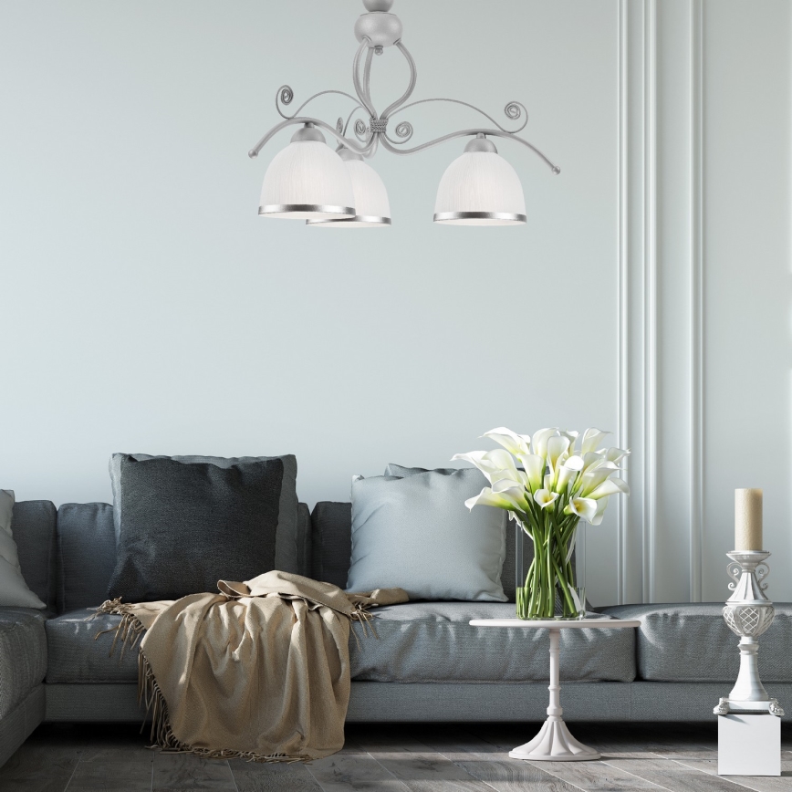 Lampadario a sospensione con catena RETRO II 3xE27/60W/230V