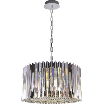 Lampadario a sospensione con catena RITZ 12xE14/40W/230V diametro 54 cm cromo lucido