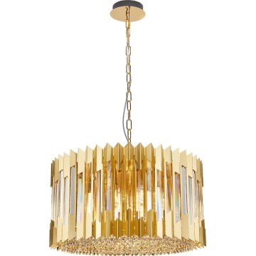 Lampadario a sospensione con catena RITZ 12xE14/40W/230V diametro 54 cm oro