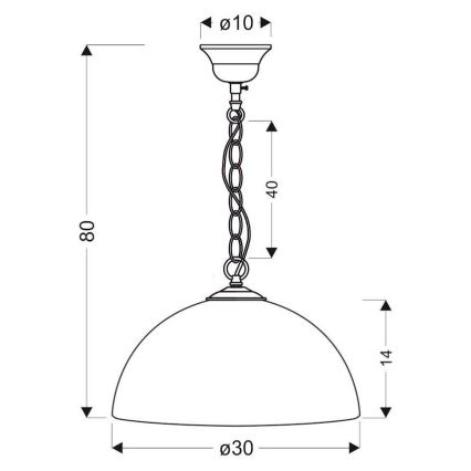 Lampadario a sospensione con catena SUGAR 1xE27/60W/230V bianco/oro