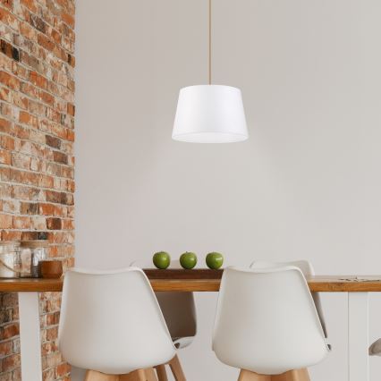 Lampadario a sospensione con cavo AIDA 1xE27/60W/230V Ø 25 cm rovere/bianco