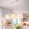 Lampadario a sospensione con cavo AIDA 3xE27/60W/230V rovere/bianco