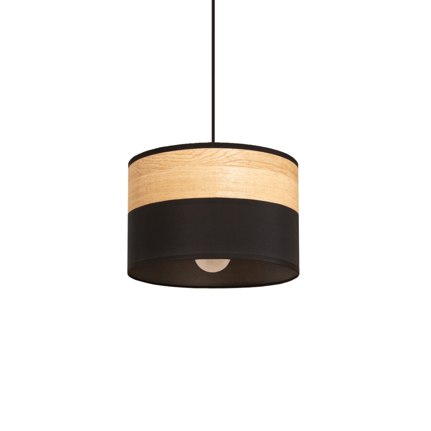 Lampadario a sospensione con cavo ALBA 1xE27/15W/230V diam. 20 cm nero/marrone