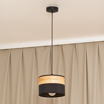 Lampadario a sospensione con cavo ALBA 1xE27/15W/230V Ø 20 cm nero/marrone