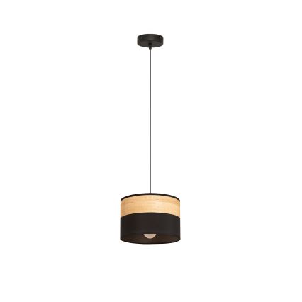 Lampadario a sospensione con cavo ALBA 1xE27/15W/230V Ø 20 cm nero/marrone