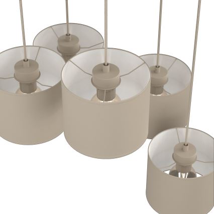 Lampadario a sospensione con cavo ARDEN 5xE27/15W/230V Ø 44 cm beige