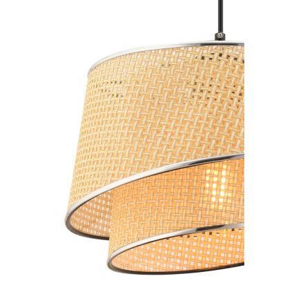 Lampadario a sospensione con cavo BARETTE 1xE27/60W/230V beige/cromo lucido