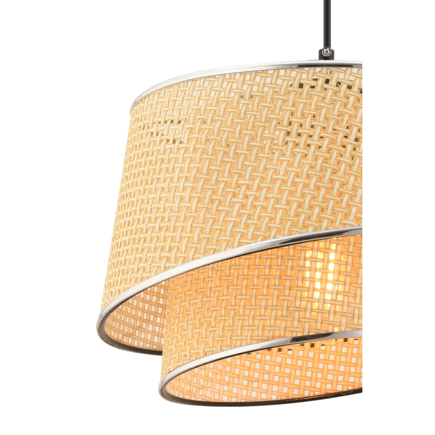 Lampadario a sospensione con cavo BARETTE 1xE27/60W/230V beige/cromo lucido
