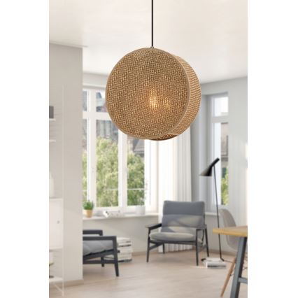 Lampadario a sospensione con cavo BIG DRUM 1xE27/60W/230V marrone