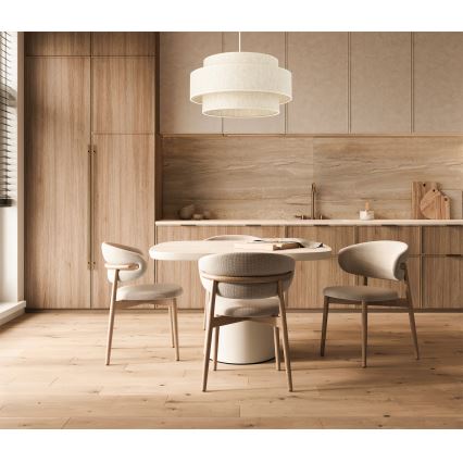 Lampadario a sospensione con cavo BOHO 1xE27/60W/230V Ø 40 cm bianco