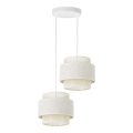 Lampadario a sospensione con cavo BOHO 2xE27/60W/230V crema/iuta