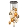 Lampadario a sospensione con cavo CACTUS 16xG9/5W/230V rame/grigio/bianco