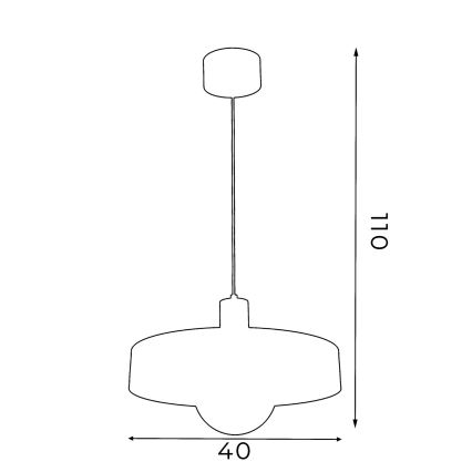 Lampadario a sospensione con cavo CANAN 1xE27/15W/230V diametro 29 cm beige