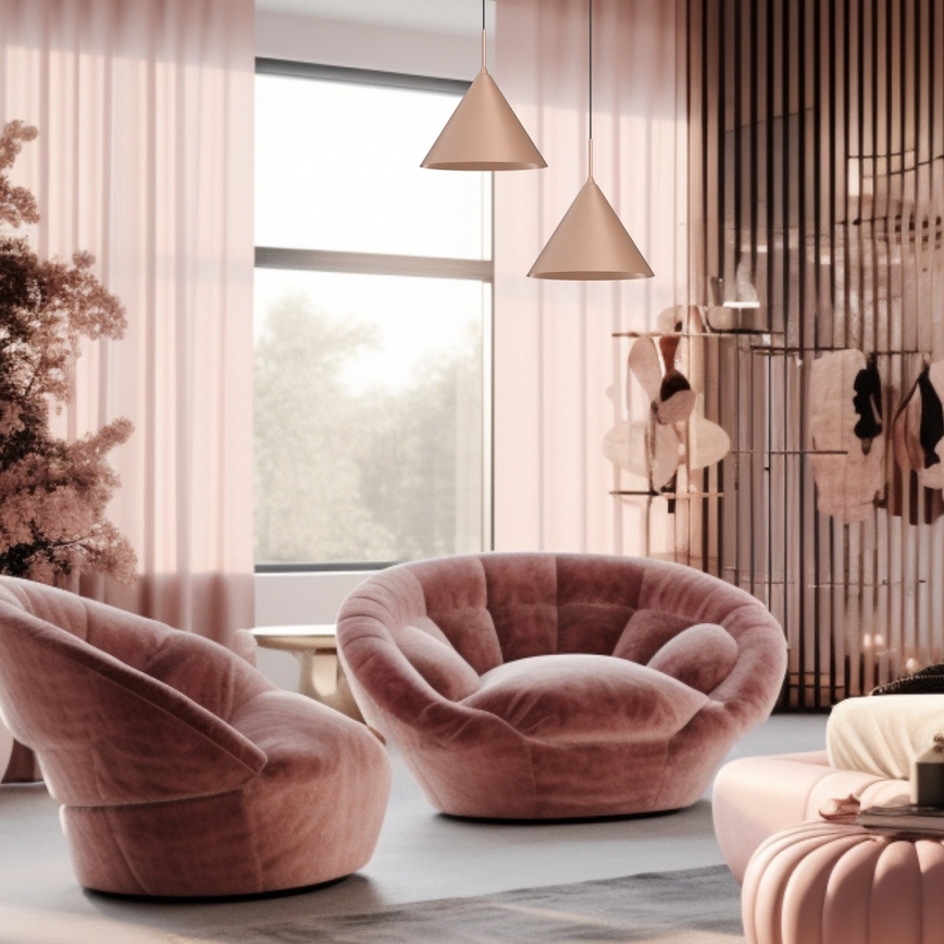 Lampadario a sospensione con cavo CAPITAL 1xGX53/15W/230V, Ø 32 cm, finitura oro rosa