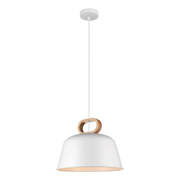 Lampadario a sospensione con cavo CLIP 1xE27/40W/230V bianco/marrone