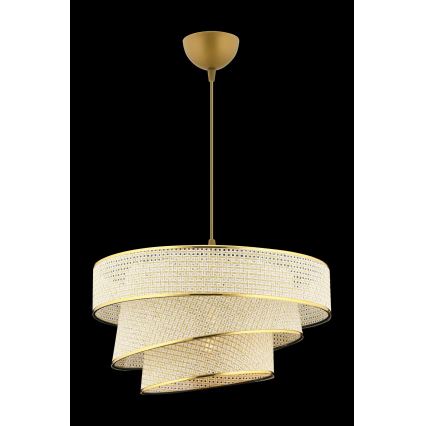 Lampadario a sospensione con cavo COUPER 1xE27/60W/230V crema/oro