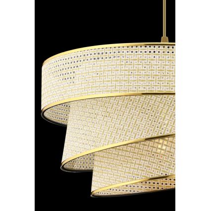 Lampadario a sospensione con cavo COUPER 1xE27/60W/230V crema/oro