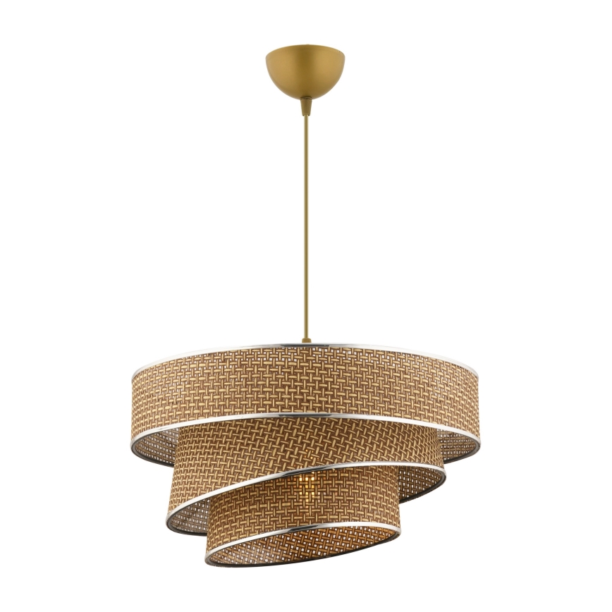 Lampadario a sospensione con cavo COUPER 1xE27/60W/230V marrone/cromo lucido