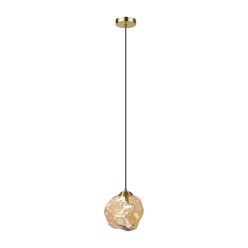 Lampadario a sospensione con cavo CRISTAL 1xE14/15W/230V ottone/beige fumé