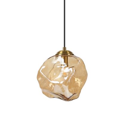 Lampadario a sospensione con cavo CRISTAL 1xE14/15W/230V ottone/beige fumé