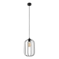 Lampadario a sospensione con cavo DESTELLO 1xE27/15W/230V diam. 21 cm nero